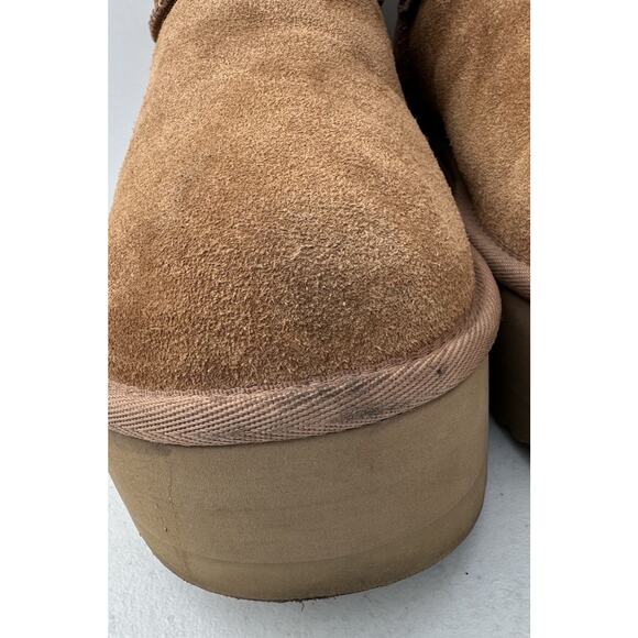 UGG Women's Classic Mini Platform Chestnut Boots 1134991 Size 9 - Picture 6 of 13